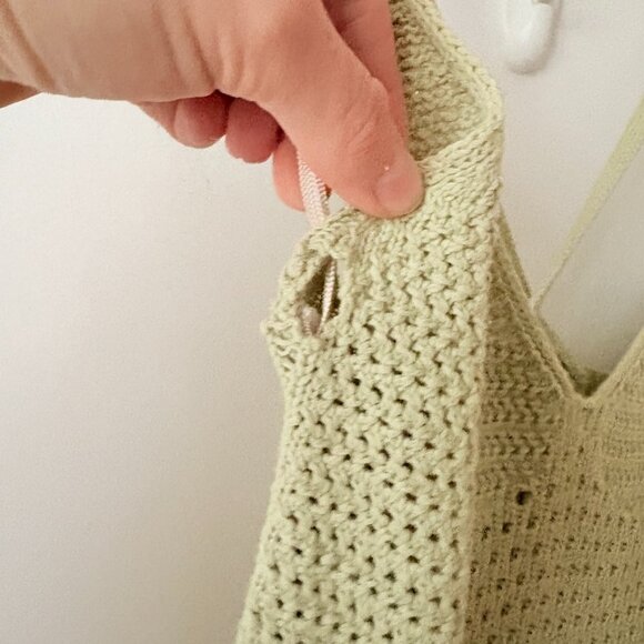 Aritzia Wilfred Evie Crochet Midi Dress Sage Pale Green Size Small - Picture 8 of 11